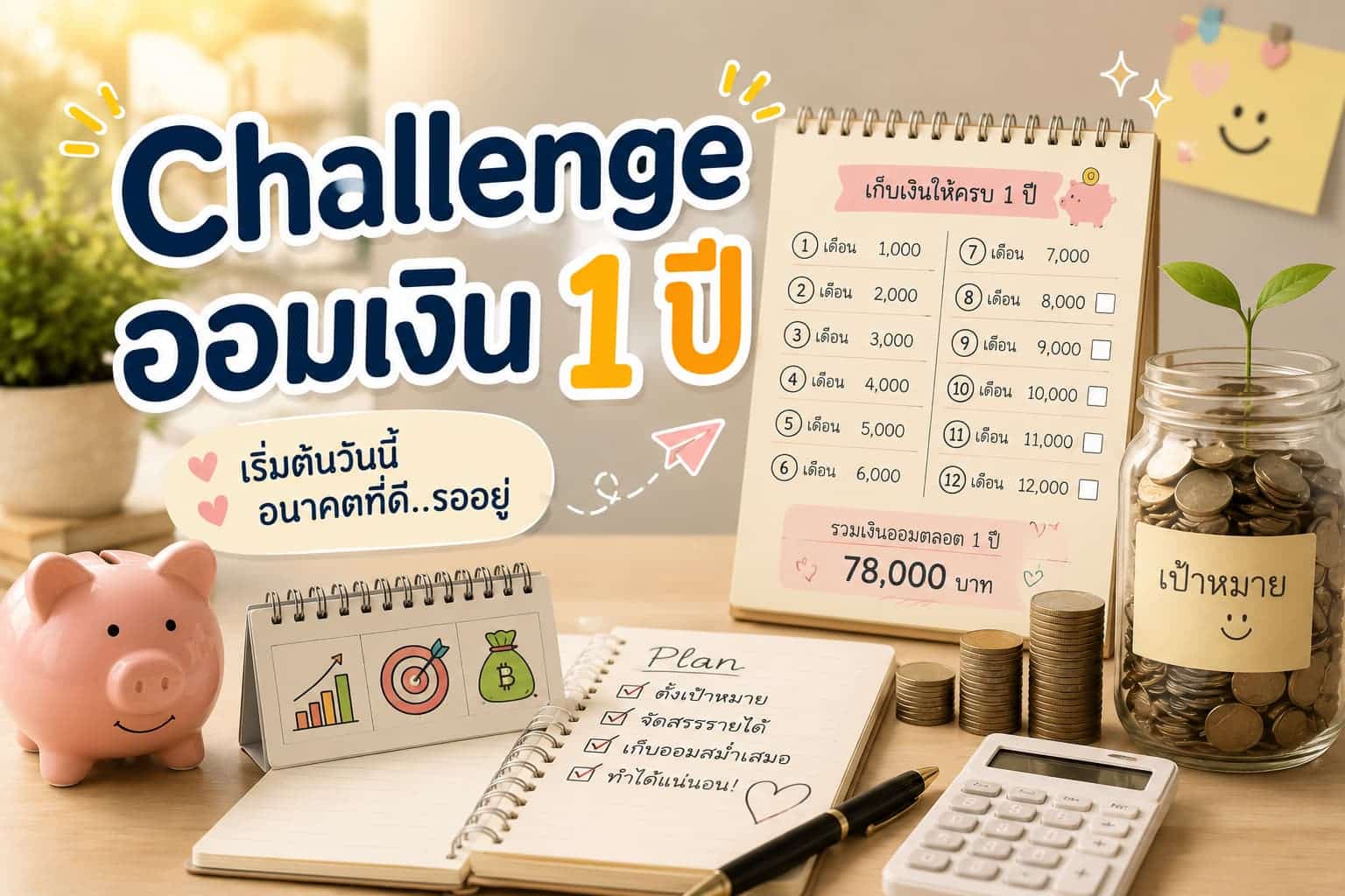 Challenge ออมเงิน 52 สัปดาห์ = 1 ปี